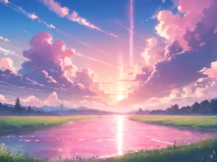 (magical pretty Sky pink stream overlay scene), (Sky), (cloud), soft light, clean background, Beautiful scenery, masterpiece, high quality, Beautiful graphics, high detail,