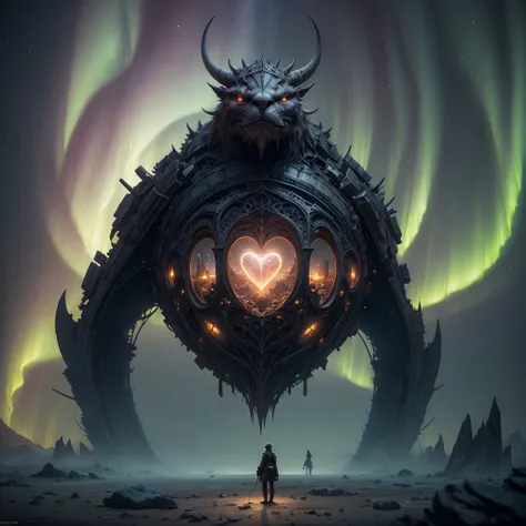 big heart with mini broken hearts inside, fantasy art, cinema 4d, matte painting, polished, colorful, intricate, eldritch, ethereal, vibrant, surrealism, surrealism, vray, nvdia ray tracing, cryengine, magical, 4k, 8k, masterpiece, crystal, glowing, aurora