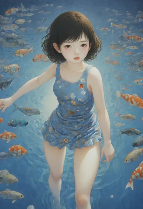 girl by Chiho Aoshima, best quality, masterpiece, Ultra high detail, 8k