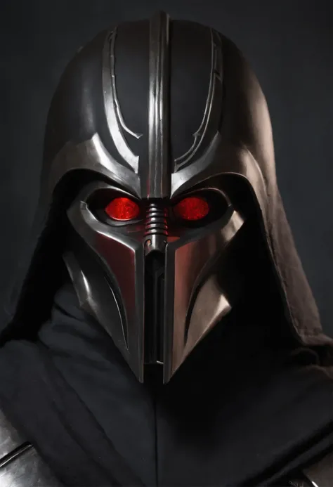 Vaelors Mask:
Vaelors mask is crafted from obsidian-colored durasteel, adorned with intricate Sith runes etched along its surface. The mask covers the upper half of his face, leaving his piercing yellow eyes exposed. Angular and menacing, it exudes an aura...