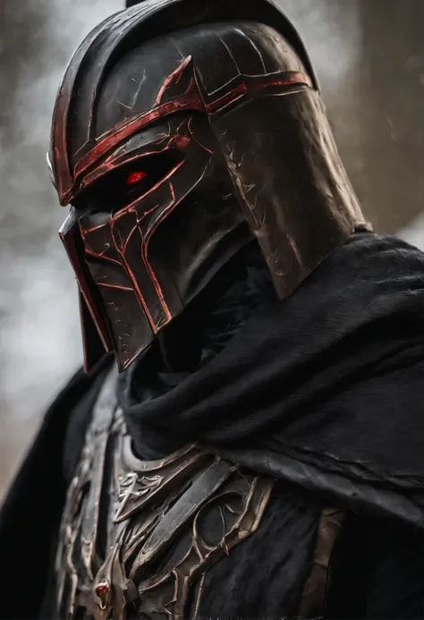 Vaelors Mask:
Vaelors mask is crafted from obsidian-colored durasteel, adorned with intricate Sith runes etched along its surface. The mask covers the upper half of his face, leaving his piercing yellow eyes exposed. Angular and menacing, it exudes an aura...