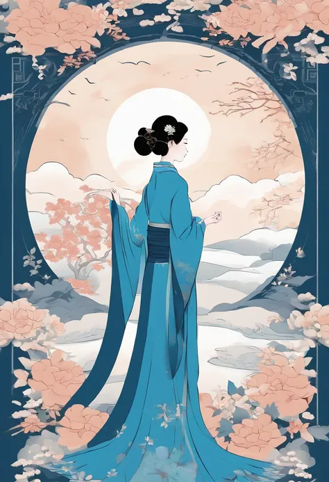 masterpiece, A Chiense woman in a hanfu, beautiful render of a fairytale, in the style of paper art, painting of beautiful, beautiful as the moon, very intricate masterpiece, painted metal, beautiful intricate masterpiece, multiple layers, Mysterious, Anci...