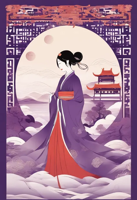 masterpiece, A Chiense woman in a hanfu, beautiful render of a fairytale, in the style of paper art, painting of beautiful, beautiful as the moon, very intricate masterpiece, painted metal, beautiful intricate masterpiece, multiple layers, Mysterious, Anci...