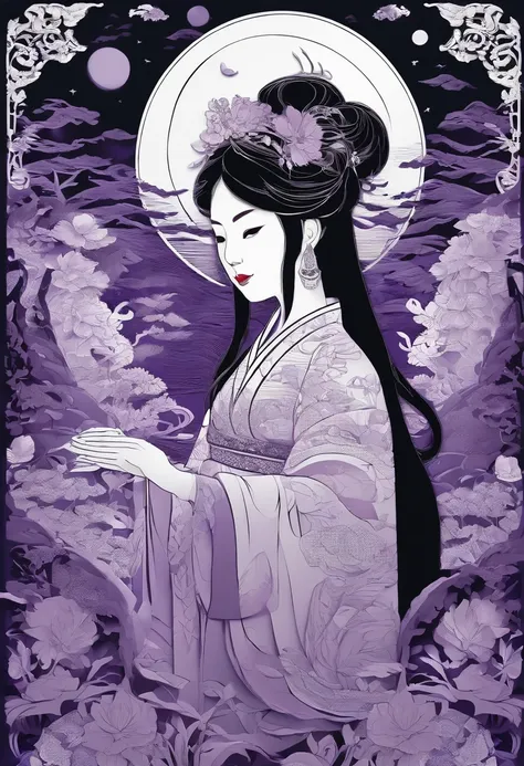 masterpiece, A Chiense woman in a hanfu, beautiful render of a fairytale, in the style of paper art, painting of beautiful, beautiful as the moon, very intricate masterpiece, painted metal, beautiful intricate masterpiece, multiple layers, Mysterious, Anci...