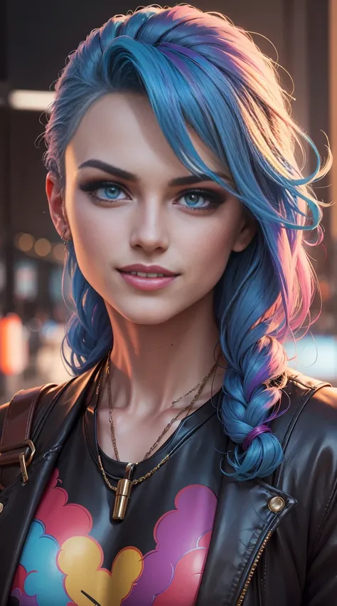 (best quality, highres, realistic:1.37), vibrant colors, detailed eyes and face, stylish fashion scene, model posing, Gafe, Arcano, crazy, close-up photos, inappropriate smile, JOJO standing

Note: The tags are listed in order of importance with the most i...