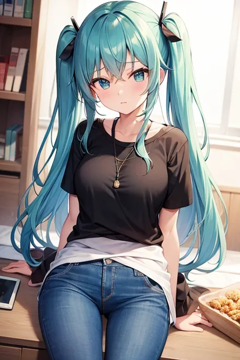 hatsube miku in jeans