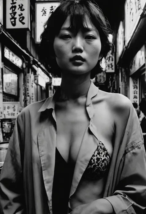 by Daido Moriyama, best quality, masterpiece, 8k