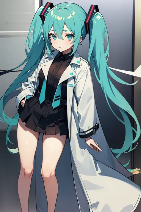 Hatsune Miku wearing a trench coat