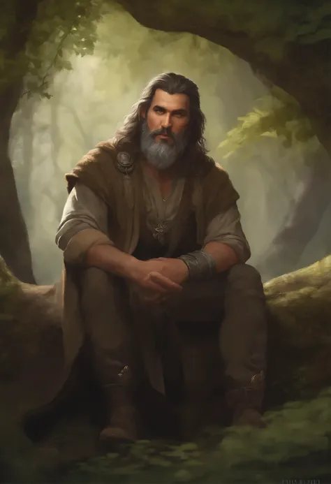 In this exquisite high angle portrait, a DnD druid man is depicted with an enchanting level of detail. Continued, this meticulously crafted image is presented in HD, showcasing the oil painting technique with a subtle texture of 1.1. The comic book art sty...