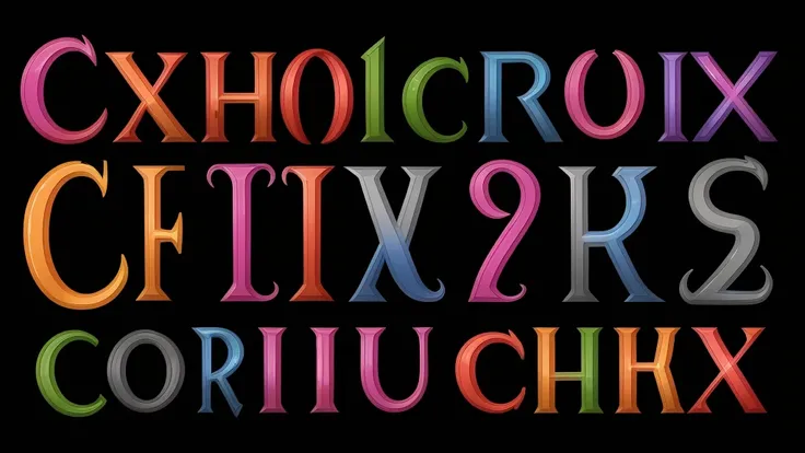 An insane goblin with a box of multicolored crayons scribbles the alphabet A to Z, upper and lower case, show full alphabet, this is for a font design