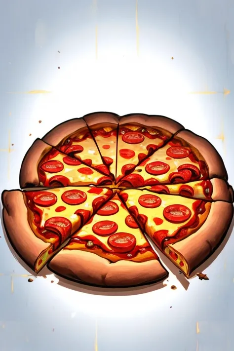 An illustration of a slice of pizza, t-shirt design, cartoon,