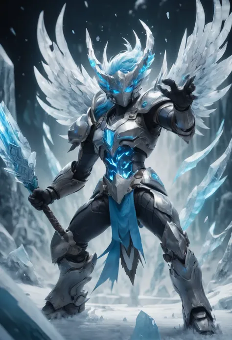 Hero of Another World, Weapon, ice, Motion Blur, best composition, (best quality, masterpiece, Representative work, official art, Professional, Ultra intricate detailed, 8k)