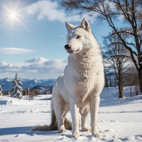 "Winter's Majesty: A Wolf in the Snowy Wilderness"