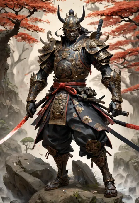 arcane samurai, by Hiroyuki, (best quality, masterpiece, Representative work, official art, Professional, Ultra intricate detailed, 8k)