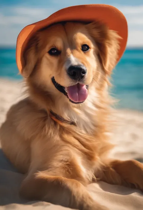 glamorous beauty, beach, laugh, puppy, sunlight