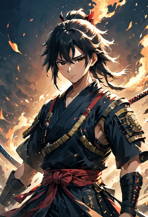 Samurai/warrior/samurai (Samurai)穿著長裙warrior服的warrior拿著劍.anime art work, anime art wallpaper 4k, Anime Art Wallpaper 4k, Clean and detailed anime art, anime art wallpaper 8k, Digital artwork, art illustration, anime epic artwork, anime wallpaper 4k, anime ...