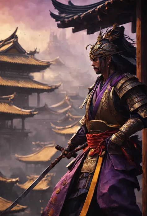 Badass Samurai intricate details, HDR, beautifully shot, hyperrealistic, sharp focus,  megapixels, perfect composition, high contrast, cinematic, atmospheric, moody 8k resolution concept art by Greg Rutkowski dynamic lighting hyperdetailed intricately deta...