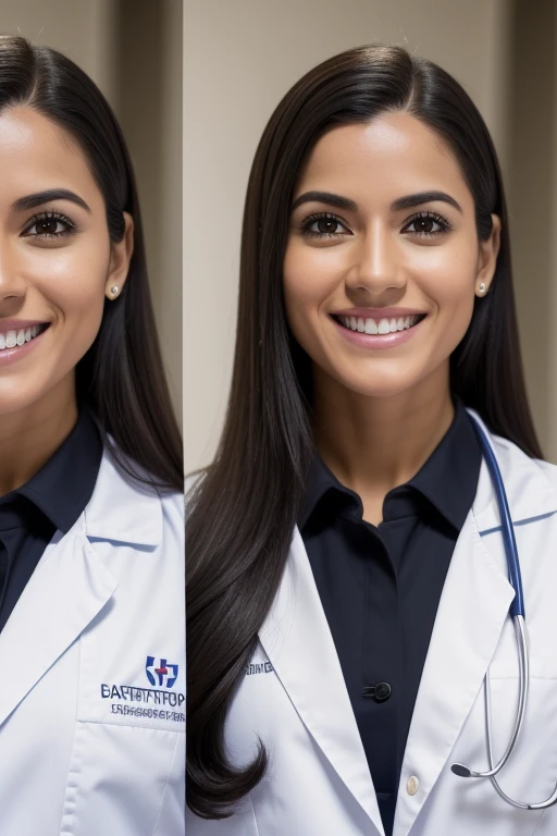 RAW photo in sequence, a photo of a young doctor, na trinta, ((head and torso, sorrindo sadisticamente)), cabelos pretos com algumas retes caaindo, pele clara, wearing a bloody doctor&#39;s coat, with a malicious smile and an evil look, realista, hiper-rea...