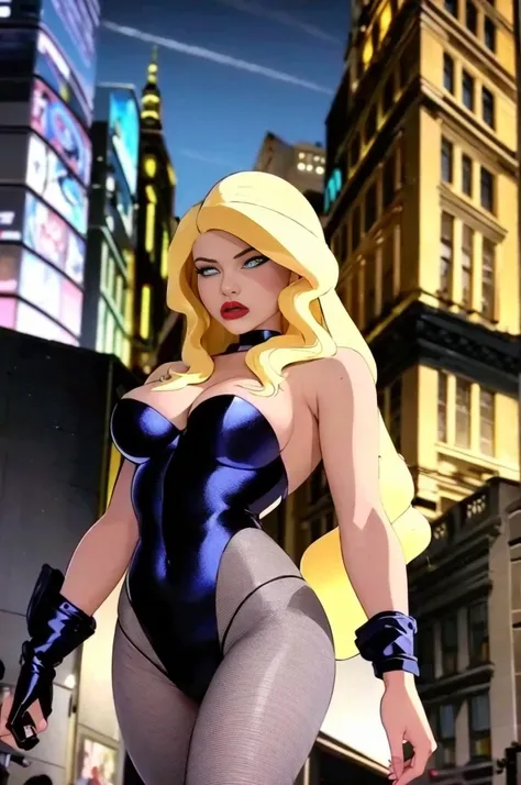 best quality,ultra-detailed,portraits,photorealistic,black canary,superhero,beautiful detailed eyes,beautiful detailed lips,long blonde hair,fit and athletic body,confident expression,strong and powerful pose,fighting in mid-air,city skyline in the backgro...