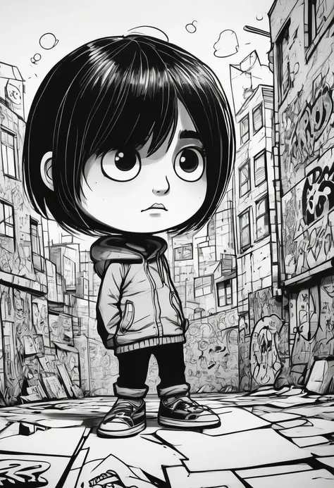 Graffiti, scribble, Comics by Sarah Andersen, best quality, masterpiece, Representative work, official art, Professional, Ultra intricate detailed, 8k