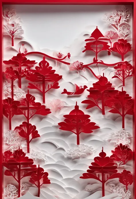 landscape，Red-white tones