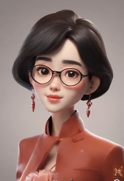 一个戴着黑眼镜和蓝色衬衫的男人的Cartoon characters, Animated characters, stylized characters, animation style rendering, 3D stylization, Arnold Maya Rendering, 3D rendering stylization, Cartoon rendering key shots, 3D characters, 3D characters, 3D rendering stylization, 3...