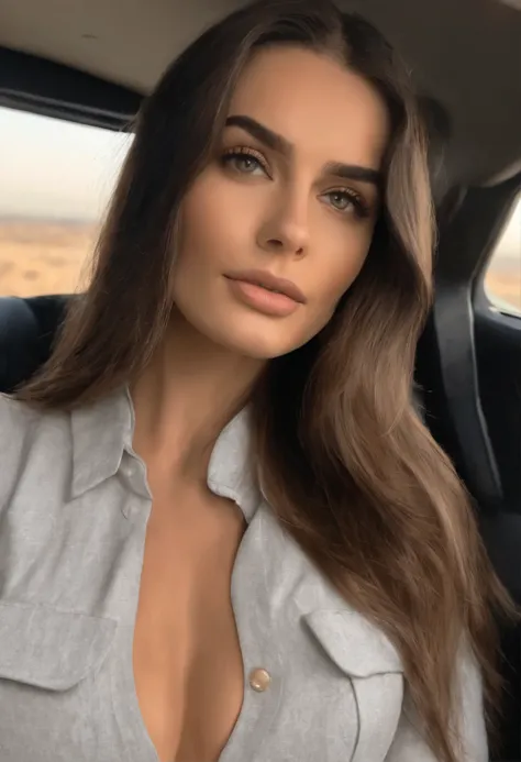 Mulher Arafed completamente , garota sexy com olhos castanhos, ultra realist, meticulosamente detalhado, Retrato de Sophie Mudd, cabelos castanhos e olhos grandes, selfie de uma jovem, olhos de dubai, Violeta Myers, sem maquiagem, maquiagem natural, lookin...