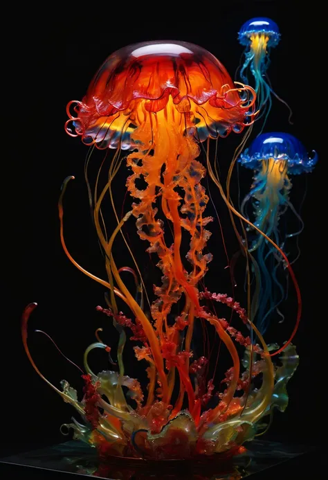 Jellyfish by Dale Chihuly, best quality, masterpiece, Representative work, official art, Professional, Ultra intricate detailed, 8k