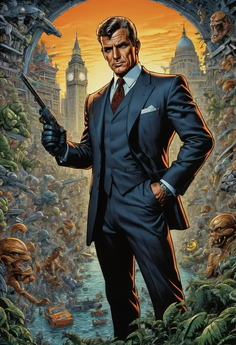 Secret Agent by Arthur Adams, best quality, masterpiece, Ultra intricate detail, 8k