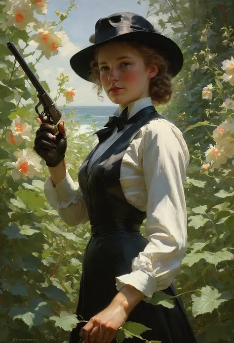 Secret Agent by Charles Courtney Curran, best quality, masterpiece, Representative work, official art, Professional, Ultra intricate detailed, 8k