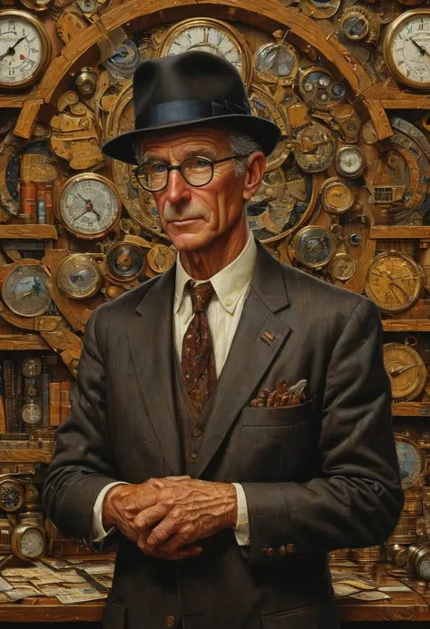 close_up of Secret Agent by Charles Wysocki, best quality, masterpiece, Representative work, official art, Professional, Ultra intricate detailed, 8k