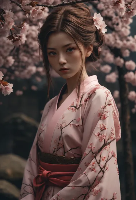 Sakura Maiden, by Alessio Albi, best quality, masterpiece, Representative work, official art, Professional, Ultra intricate detailed, 8k