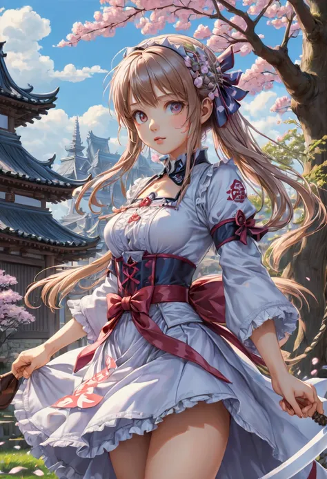 Sakura Maiden, girl, Original by cartoon movie, best quality, masterpiece, Representative work, official art, Professional, Ultra intricate detailed, 8k