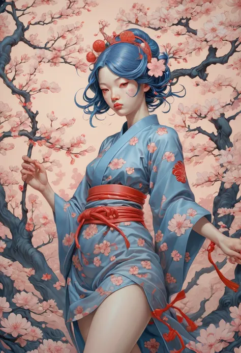 The Sakura Maiden, girl, by James Jean, best quality, masterpiece, Representative work, official art, Professional, Ultra intricate detailed, 8k