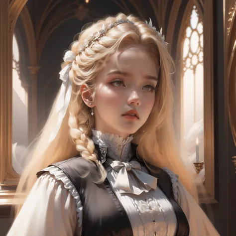 { - anatomy error}(Masterpiece - Ultra-detailed, very high resolution) Prepare to be enchanted by a true masterpiece that combines ultra-detailed art with high-resolution rendering. This work depicts a mesmerizing woman with very long blond hair (1.3) and ...