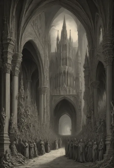 gothic aesthetic by Gustave Doré, best quality, masterpiece, Representative work, official art, Professional, Ultra intricate detailed, 8k