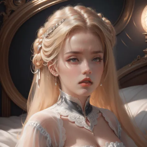 { - anatomy error}(Masterpiece - Ultra-detailed, very high resolution) Prepare to be enchanted by a true masterpiece that combines ultra-detailed art with high-resolution rendering. This work depicts a mesmerizing woman with very long blond hair (1.3) and ...