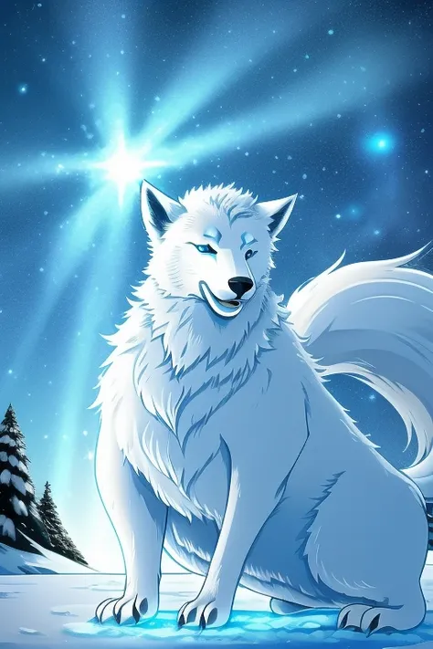 a beautiful arctic fox, stunning thick fur, piercing blue eyes, snow-covered landscape, icy breath, graceful leaps, arctic wilderness, serene silence, delicate snowflakes, seamless camouflage, playful paws, majestic presence, glowing moonlight, shimmering ...