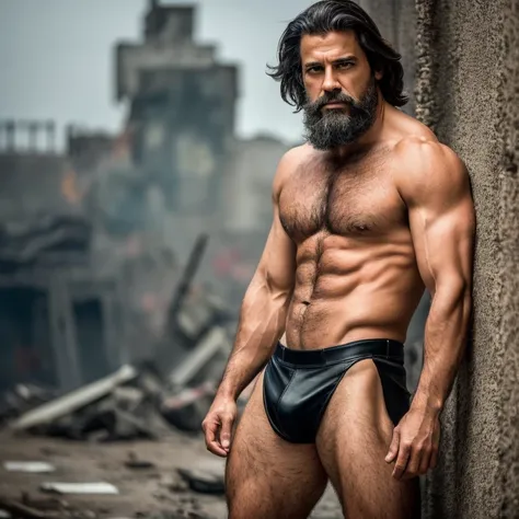 (highest quality, amazing details: 1.4), masterpiece, original character, Natural volumetric lighting and best shadows, deep い is written in the depth of the world, sharp focus, portrait of man 45 years old incredibly beautiful muscles, whole body, handsom...