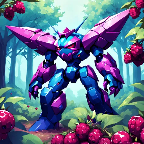 Metagross in berry art style