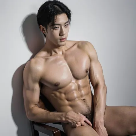 masterpiece, top quality, intricate detail, magazine front page, Korean mens sex magazine, Magazines Title with black color font,  a young handsome boy ,  tall muscle, ((abs)), Kpop idol, looking at camera, beautiful face, white background, sexual model  ,...