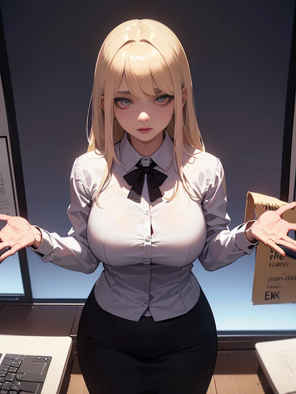 (best quality, 8k, highres, photorealistic:2.0), (solo, one girl:2.0),(lighting: front),(lighting: strong),(ultimate beautiful girl:2.0),(shiny skin),(oily skin),(platinum blonde hair:1.5),Blush brown makeup , dark eye makeup , use pink glossy lipstick,(bi...