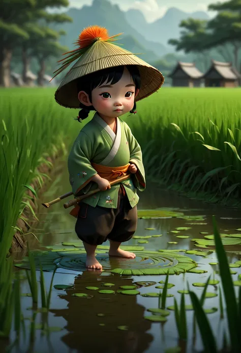 rice paddy, by Piper Thibodeau, (best quality, masterpiece, Representative work, official art, Professional, Ultra intricate detailed, 8k:1.3)