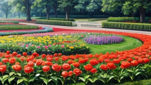 flower garden in full bloom