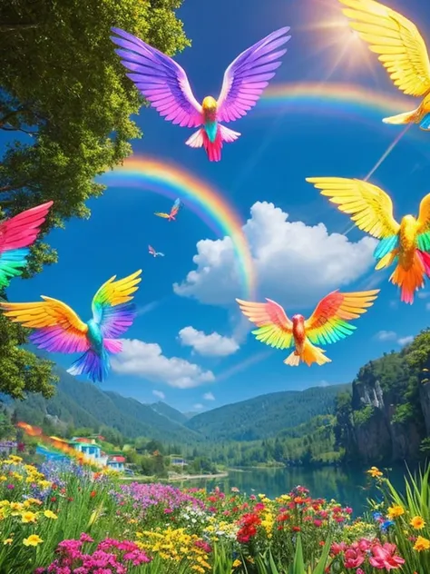 Bright wings: Its wings shine, On hit, Rainbow colors are reflected. These magic wings are、She can fly over enchanting gardens and far-flung places in her adventure.