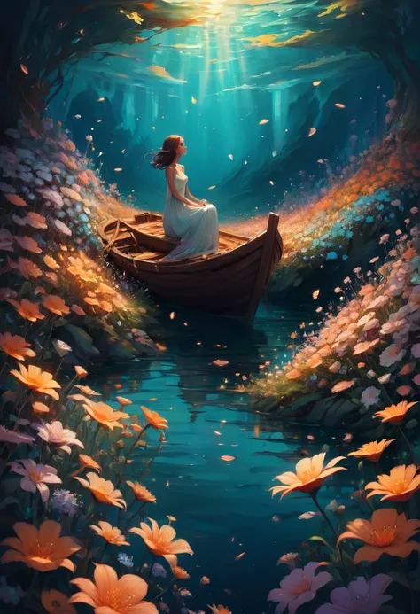 sea of flowers, by Cyril Rolando, best quality, masterpiece, Representative work, official art, Professional, Ultra intricate detailed, 8k