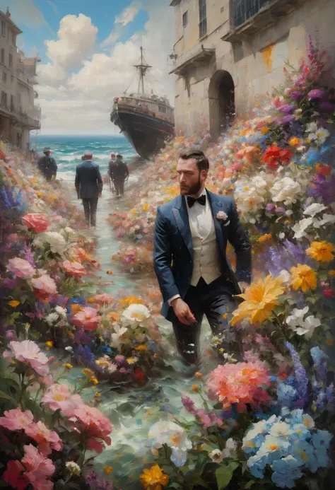 sea of flowers, by Conor Harrington, best quality, masterpiece, Representative work, official art, Professional, Ultra intricate detailed, 8k