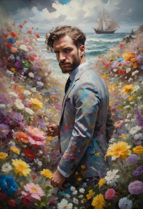 sea of flowers, by Conor Harrington, best quality, masterpiece, Representative work, official art, Professional, Ultra intricate detailed, 8k