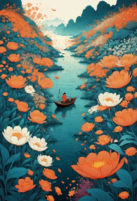 sea of flowers, by Tang Yau Hoong, best quality, masterpiece, Representative work, official art, Professional, Ultra intricate detailed, 8k