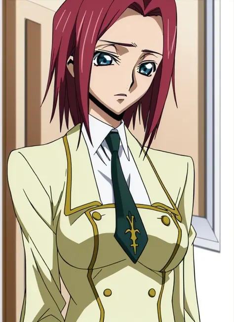 codegeass kallen stadtfeld, kallencodegeass, 1girl, solo, ashford academy uniform, red hair, school uniform, blue eyes, necktie,...